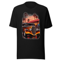 Neon Diner Flame Coupe Unisex T-Shirt product mockup