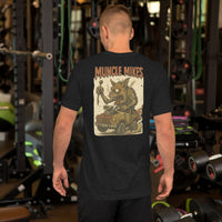 Monster Rods 008 t-shirt in black heather, back view