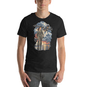 Vintage aviation pin-up T-shirt Edition 30, Black Heather front product mockup
