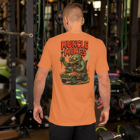 Monster Rods 007 t-shirt in burnt orange, back view