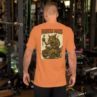Monster Rods 008 t-shirt in burnt orange, back view