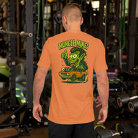 Back view of burnt orange Monster Rods 011 unisex T-shirt