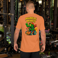 Back view of burnt orange Monster Rods 017 unisex T-shirt