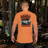 Back view of burnt orange BADMAN Wagon unisex T-shirt