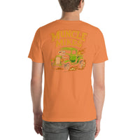 Back view of burnt orange Rat Rod Truck 002 unisex T-shirt