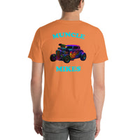 Back view of burnt orange Hot Rod 003 unisex T-shirt