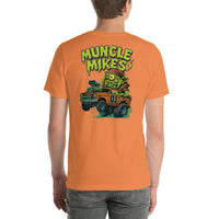 Back view of burnt orange Monster Rods 037 unisex T-shirt