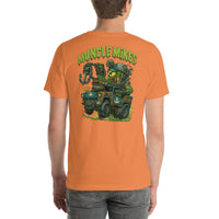 Back view of burnt orange Monster Rods 042 unisex T-shirt