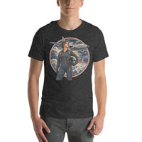 Vintage aviation pin-up T-shirt Edition 34, Dark Grey Heather front product mockup