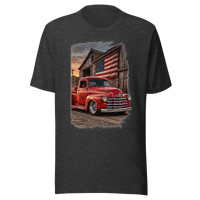 Barn Flag Red Hot Rod Pickup Unisex T-Shirt product mockup 3