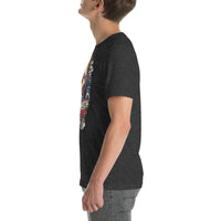 Rev Match Rita hot-rod T-shirt, Dark Grey Heather left mockup