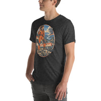 Vintage aviation pin-up T-shirt Edition 38 Dark Color Collection, Dark Grey Heather Left front product mockup