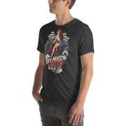 Rev Match Rita hot-rod T-shirt, Dark Grey Heather left front mockup