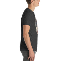 Rev Match Rita hot-rod T-shirt, Dark Grey Heather right mockup