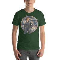 Vintage aviation pin-up T-shirt Edition 34, Forest front product mockup