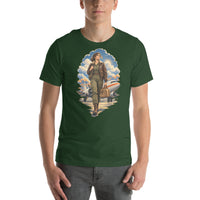 Vintage aviation pin-up T-shirt Edition 33, Forest front product mockup