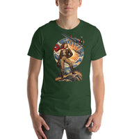 Vintage aviation pin-up T-shirt Edition 35, Forest front product mockup