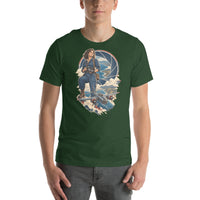 Vintage aviation pin-up T-shirt Edition 37, Forest front product mockup