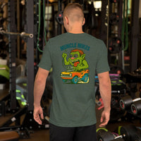 Monster Rods 004 t-shirt in heather forest, back view