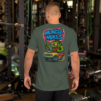 Monster Rods 006 t-shirt in heather forest, back view