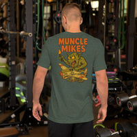 Monster Rods 001 t-shirt in heather forest, back view