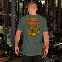 Planes and Monsters 002 t-shirt in heather forest, back view