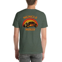 Back view of heather forest Hot Rod 002 unisex T-shirt