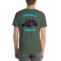 Back view of heather forest Hot Rod 003 unisex T-shirt