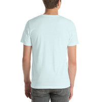 Rev Match Rita hot-rod T-shirt, Heather Ice Blue back mockup