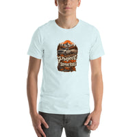 Project Support Vehicle T-shirt, Heather Ice Blue Front mockup