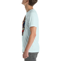 Rev Match Rita hot-rod T-shirt, Heather Ice Blue left mockup