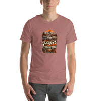 Project Support Vehicle T-shirt, Heather Mauve Front mockup