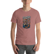 Disassembly Is the Easy Part mechanic T-shirt, Heather Mauve front mockup
