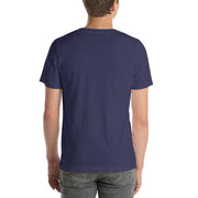 Rev Match Rita hot-rod T-shirt, Heather Midnight Navy back mockup