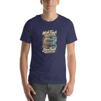 Work Truck Show pickup T-shirt, Heather Midnight Navy front mockup