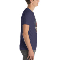 Rev Match Rita hot-rod T-shirt, Heather Midnight Navy right mockup