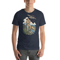 Vintage aviation pin-up T-shirt Edition 29, Heather Navy front product mockup
