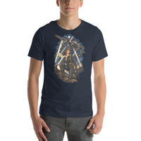 Vintage aviation pin-up T-shirt Edition 31, Heather Navy front product mockup