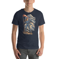 Vintage aviation pin-up T-shirt Edition 32, Heather Navy front product mockup