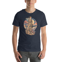Vintage aviation pin-up T-shirt Edition 40, Heather Navy front product mockup