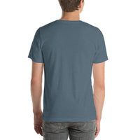 Rev Match Rita hot-rod T-shirt, Heather Slate back mockup