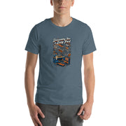 Disassembly Is the Easy Part mechanic T-shirt, Heather Slate front mockup