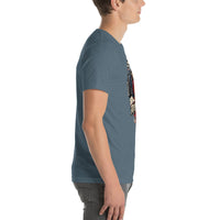 Rev Match Rita hot-rod T-shirt, Heather Slate right mockup