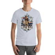 Vintage aviation pin-up T-shirt Edition 05, Light Blue front product mockup