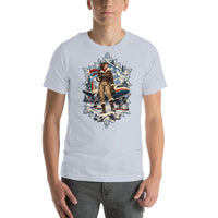 Vintage aviation pin-up T-shirt Edition 05, Light Blue front product mockup