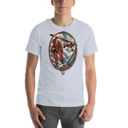 Vintage aviation pin-up T-shirt Edition 07, Light Blue front product mockup