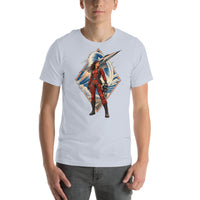 Vintage aviation pin-up T-shirt Edition 08, Light Blue front product mockup