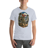 Vintage aviation pin-up T-shirt Edition 09, Light Blue front product mockup