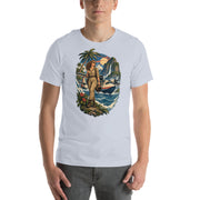 Vintage aviation pin-up T-shirt Edition 12, Light Blue front product mockup