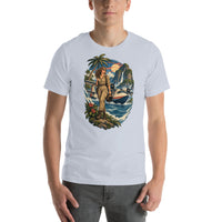 Vintage aviation pin-up T-shirt Edition 12, Light Blue front product mockup